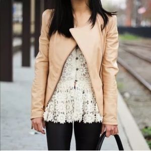 NWT Charlotte Russe peplum faux leather jacket Zar